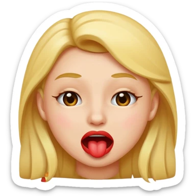 Emojis biting lip an winking  sticker