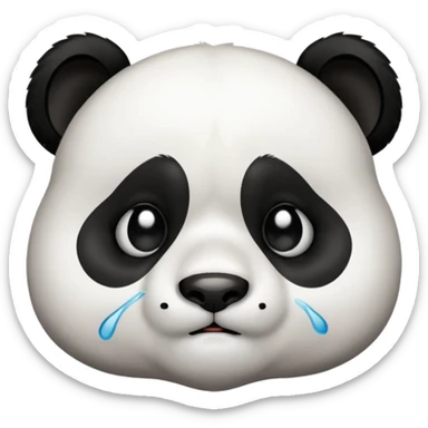 Sad panda crying sticker