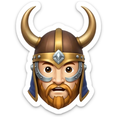 Viking helmet with horns sticker