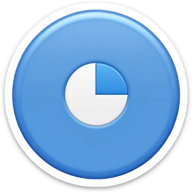 Blue circle with irregularities on it on it is boundaries and it should have a white tick no face sticker