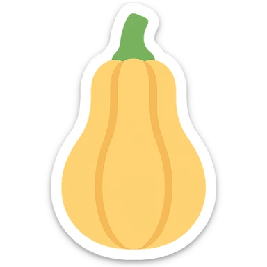 colored icon of a squash fruit with green stem and yellow-orange body sticker