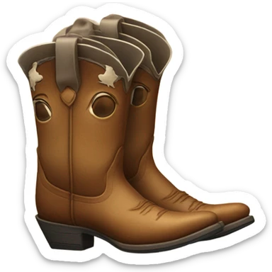 cowgirl boots cow isolated realistic sticker