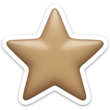 Star without face and with colour dark beige sticker
