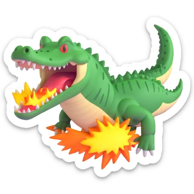 wild crocodile with explosive energy sticker