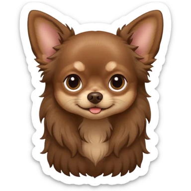 Dark Brown chihuahua long hair sticker