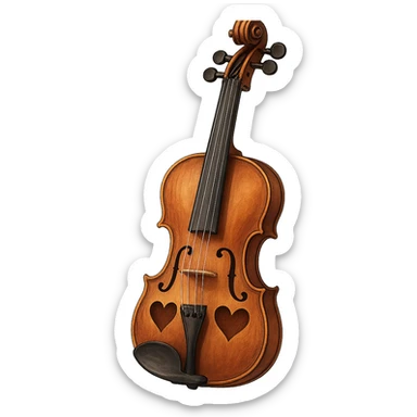 romantic violin with heart-shaped f-holes sticker