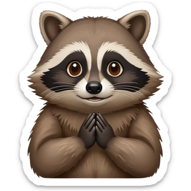 A raccoon rubbing its hands together sticker