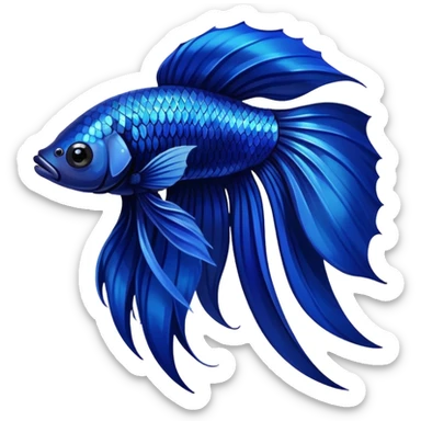 Dark blue beta fish partying sticker