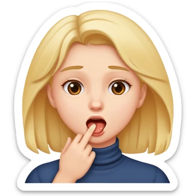 girl grabbing her throat sticker