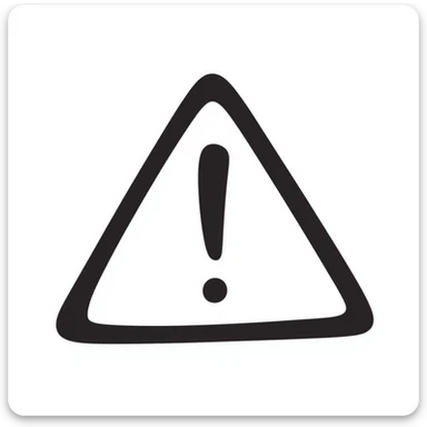 A classic triangular warning sign with an exclamation mark inside. Bright yellow background with black border and black exclamation mark. Hand-drawn doodle style. sticker