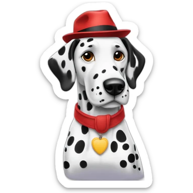 Dalmatian wearing a red fedora sitting sticker