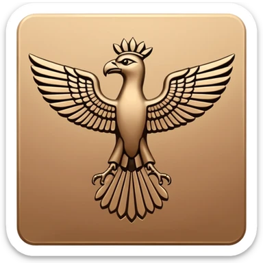 Minimal Faravahar-inspired ancient glyph,
Unicode-like pictogram similar to 𓄂𓆃,
abstract, single-symbol design,
monochrome, flat,
ancient carved sign,
no background, no text sticker