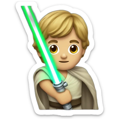 Luke skywalker holding a light saber sticker