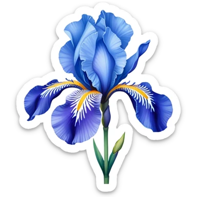 single Sky Blue Iris, straight stem sticker