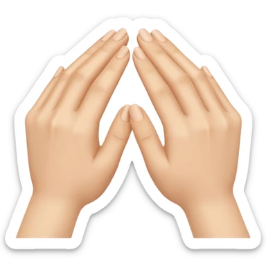 Two hands touching all finger tips shaped like a tent sticker