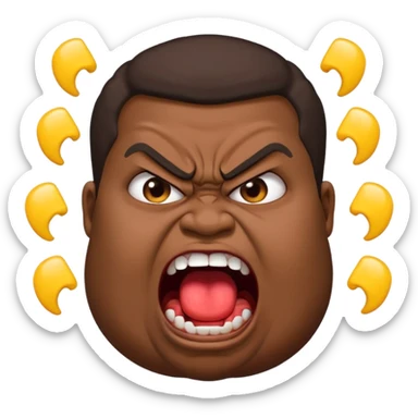 gum tsion emoji very not nice rude shouting ragebaiter fat ugly fat  black sticker