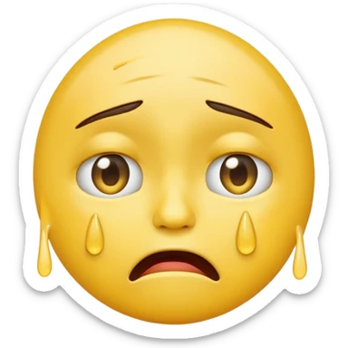 Confused emoji crying sticker