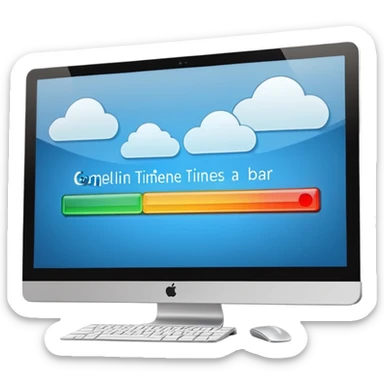 computer screen with a timeline bar sticker