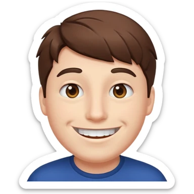 Make a emojis of mr beast face same to same real face  and make a cartoon type with just a face  sticker