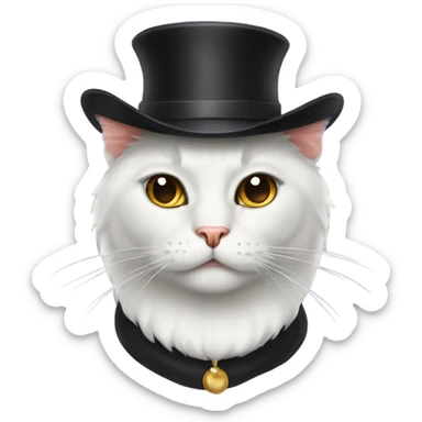 elegant serious cat with hat sticker