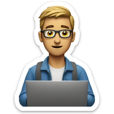 Guy learning more about video editing sticker