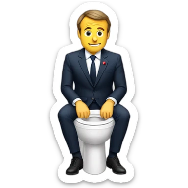 Macron qui est au toilette sticker