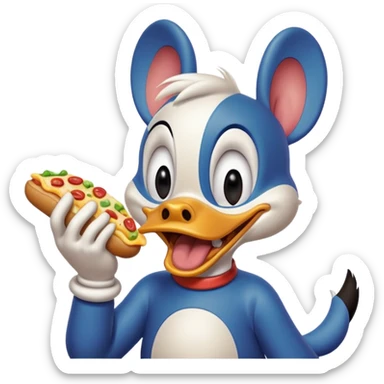 Donald Duck eats dog sticker