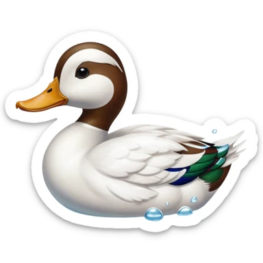 duck swimming sticker