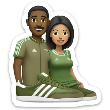 couple khaki green adidas samba sticker