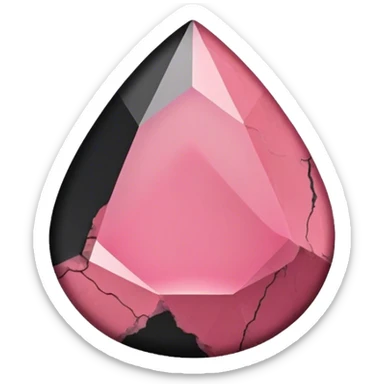 black and pink rhodonite gem sticker