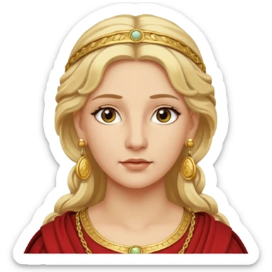 Ancient Roman woman with earrings and blonde hair sticker