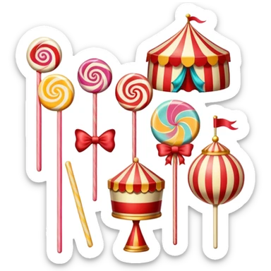 Vintage circus candy sticker