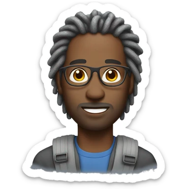 Super dad with grey locs sticker