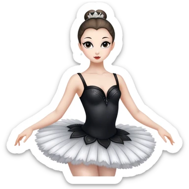 Ballerina in black swan costume  sticker