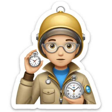 future Explorer with futuristic pocket watch sticker