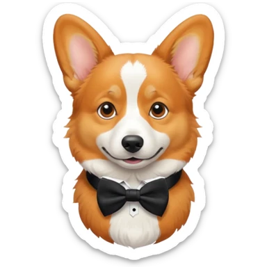 Corgi with black bow tie sticker