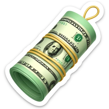 Money that is like a tube One dollar sticker