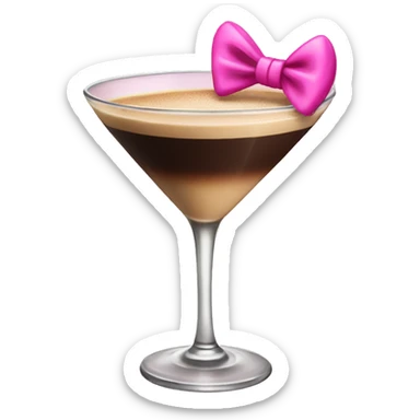 espresso martini with a pink bow  sticker