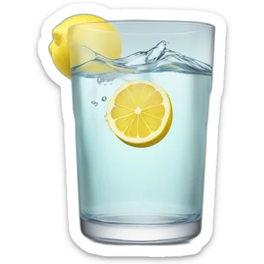 Coin on a lemon in glass of water sticker