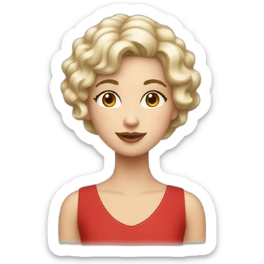 Une fille au cheveux rouge bouclés blanche de peau  sticker