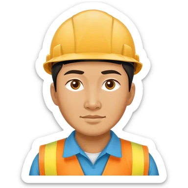 photorealistic kazakh worker sticker