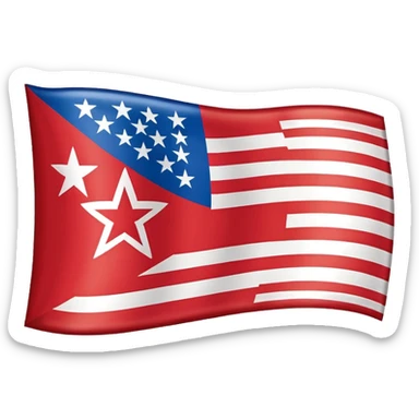 Let's talking about a emoji flag hack combination with Puerto Rico + North Korea emoji flag combination flag hack as a flag image by photo and flag with five red and white stripes, white star with north Korea flag style sticker