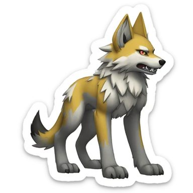  Cool Edgy War-Digimon-Fakemon-Wolf with edgy markings full body sticker