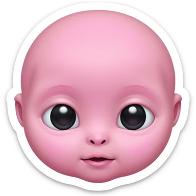 Cute, plump baby alien face (little cheek, no nose) sticker