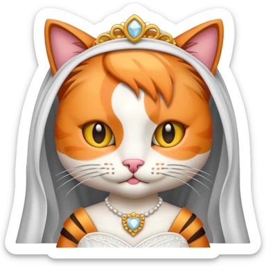 calico cat bride sticker