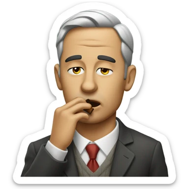 Man shedding tears with cigar in his mouth sticker