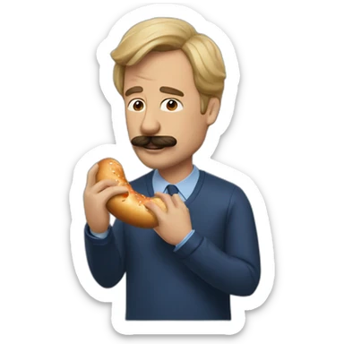 Ted Lasso smoking a bagel sticker