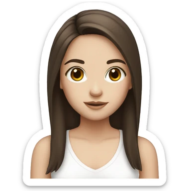Pale Girl with brunette Hair and Brown eyes   sticker