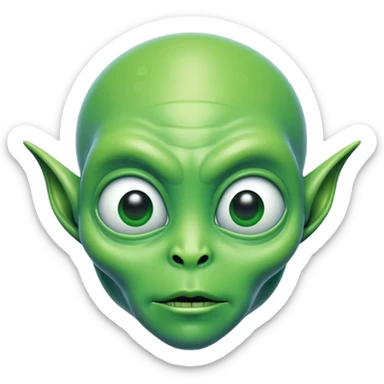 Alien with chin balls sticker