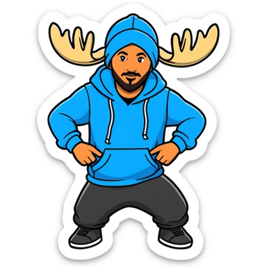 ￼ turbo man wearing a Sidhu Moose Wala Hoody sticker